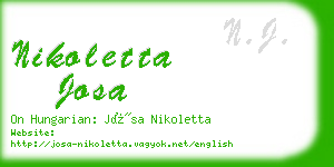 nikoletta josa business card
